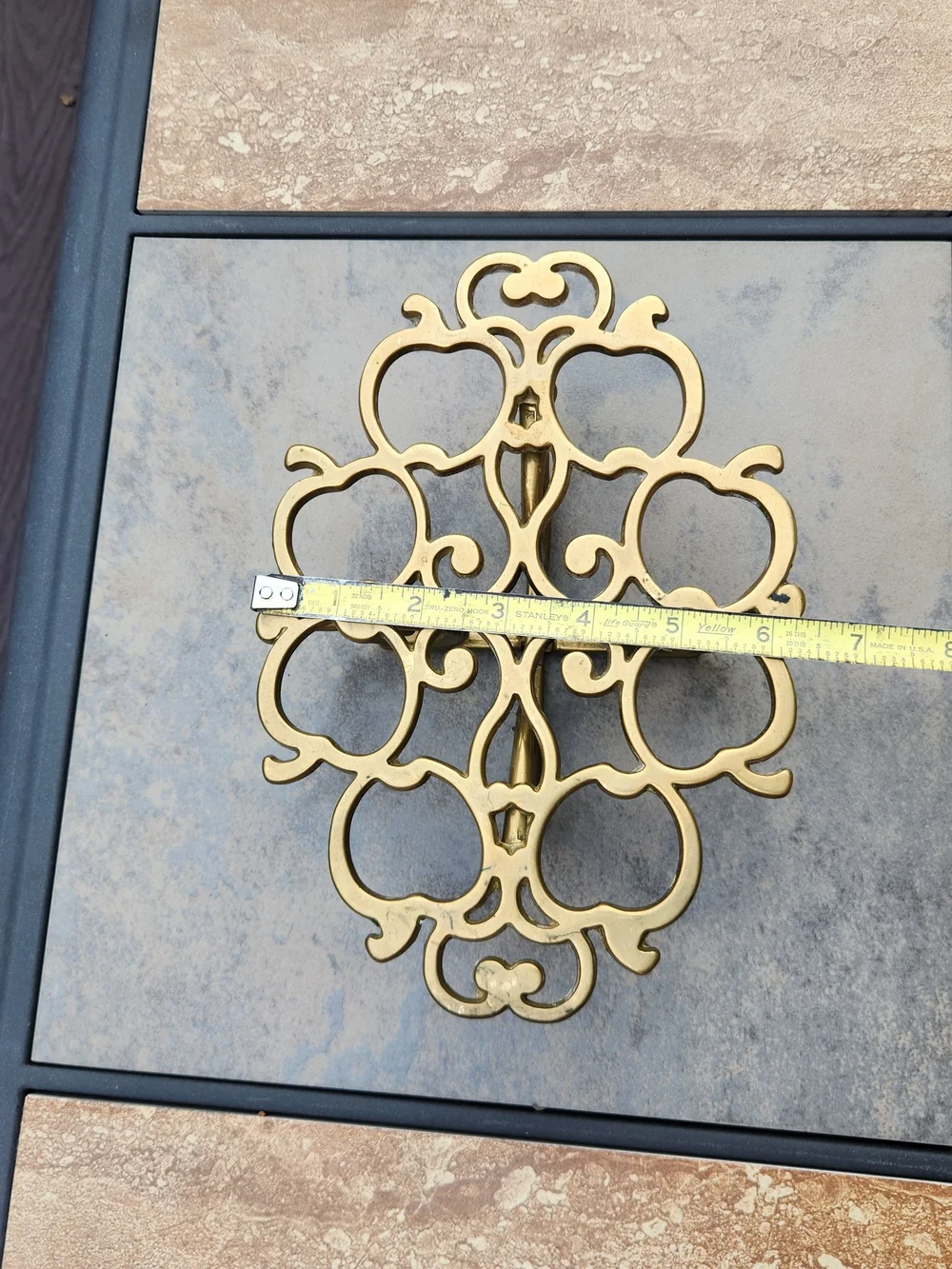 Solid Brass Warming Trivet In Apple Design